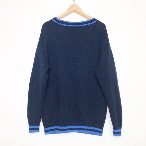 Aritzia Sunday best small navy blue Lamora V-neck boyfriend cardigan - Picture 3 of 12